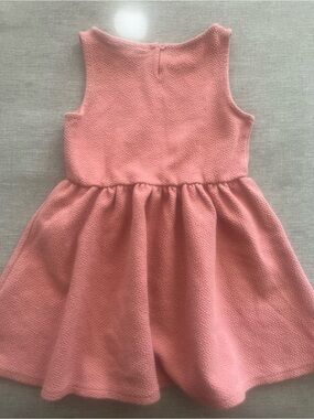 H&M Pink Textured Sleeveless Fit-and-Flare Dress